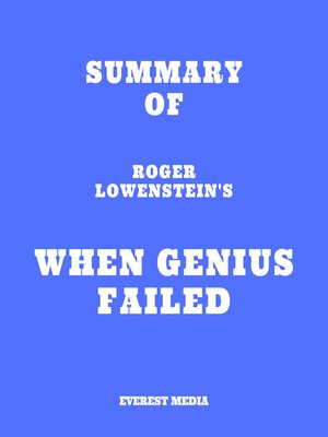 cover image of Summary of Roger Lowenstein's When Genius Failed